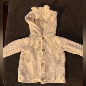 Carter's White Knit Button-Up Cardigan